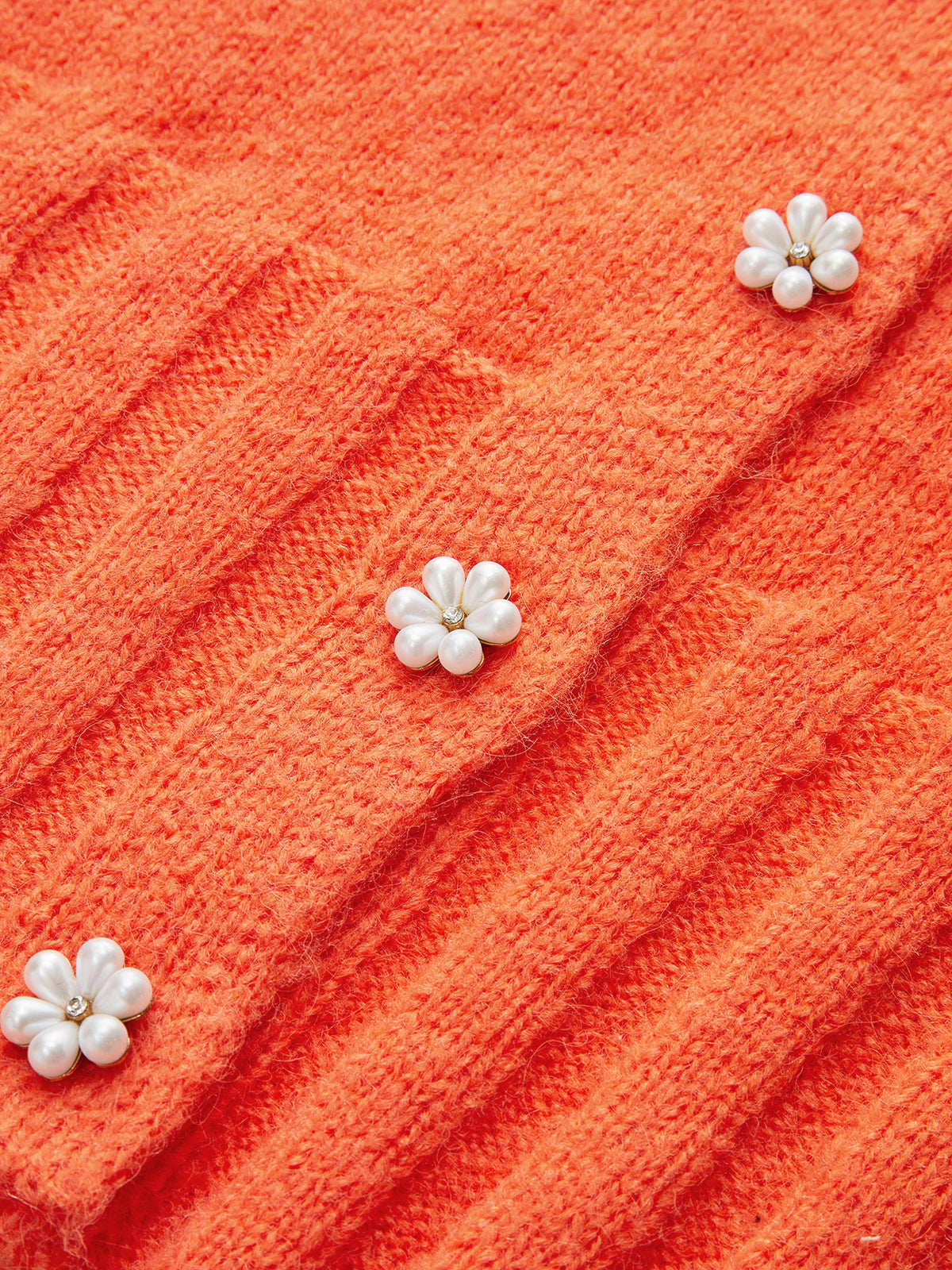 Floral Button Wool Blend Cardigan for Women Cozy Sweater