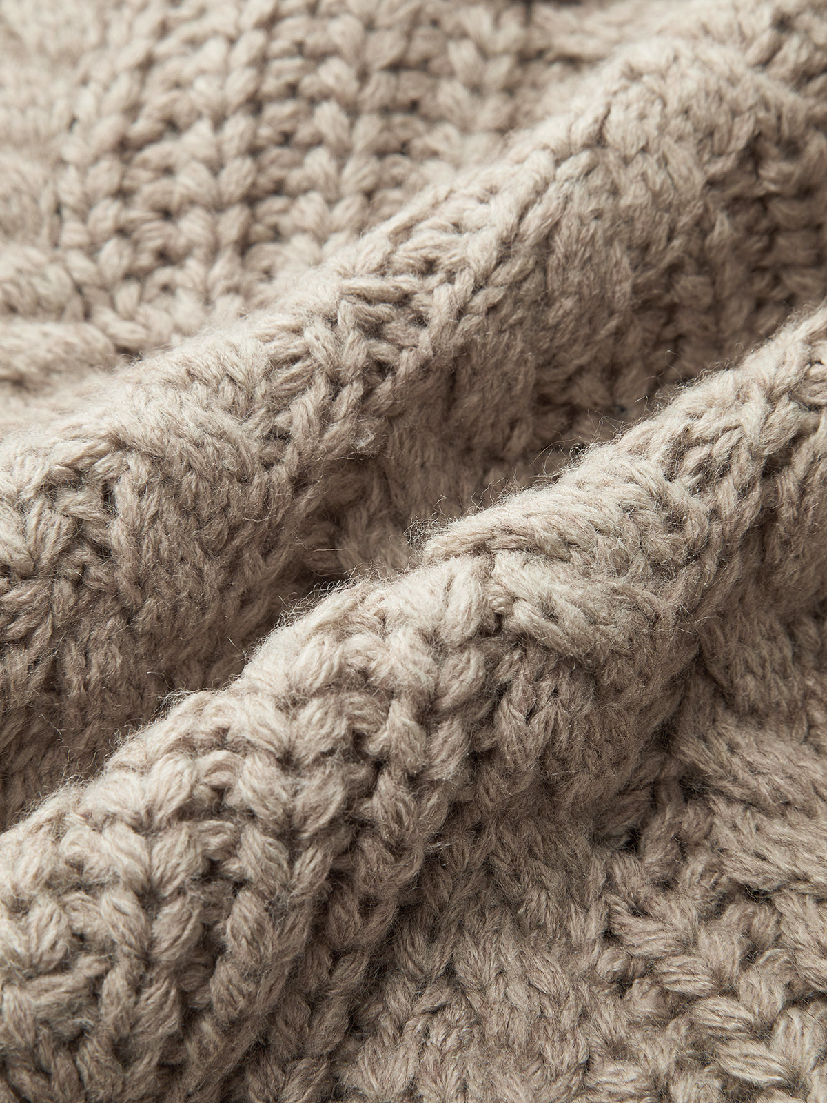 Wool Blend Cable Knit Cardigan with Button Closure