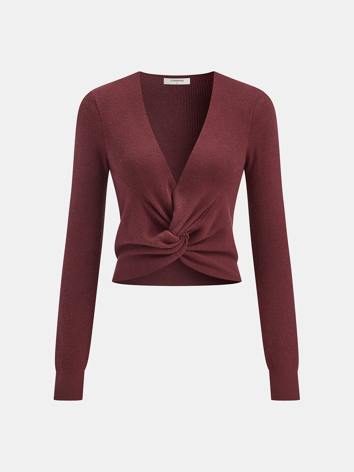 V-Neck Twist-Front Sweater Comfortable Casual Knitwear for Women