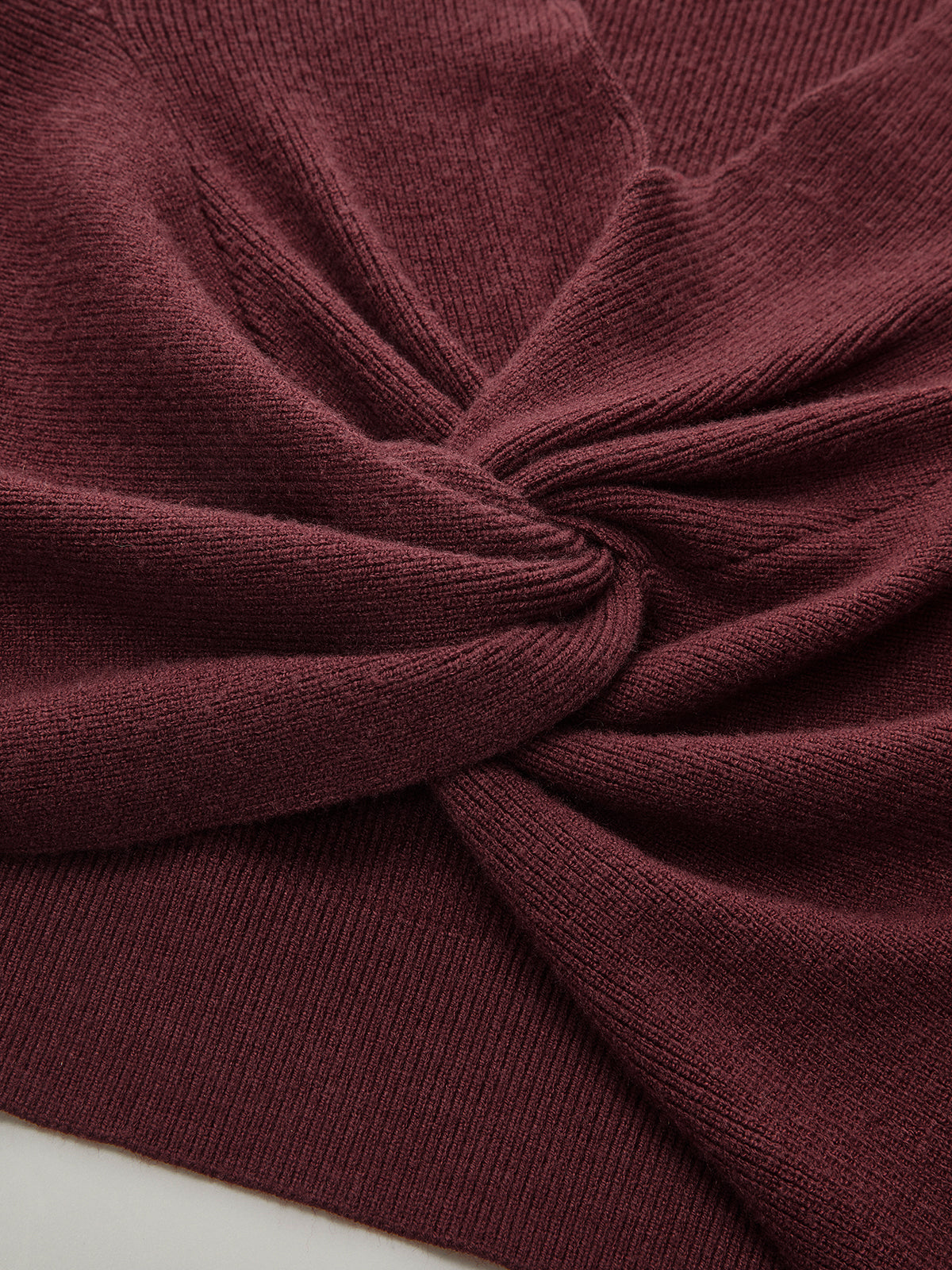 V-Neck Twist-Front Sweater Comfortable Casual Knitwear for Women