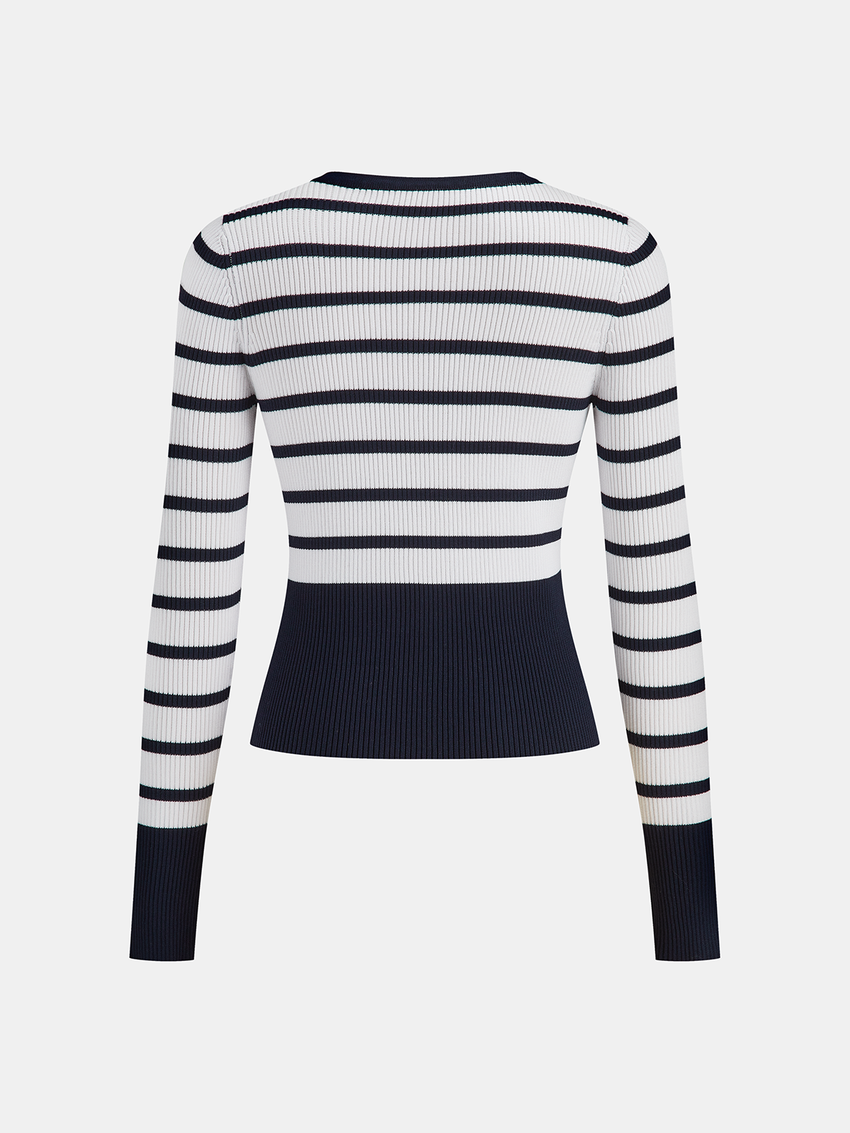 Striped Ribbed Knit Cardigan for Women Casual Layering