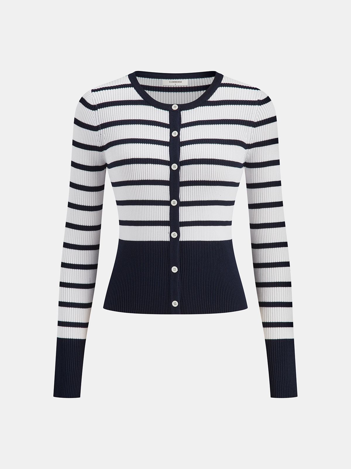 Striped Ribbed Knit Cardigan for Women Casual Layering