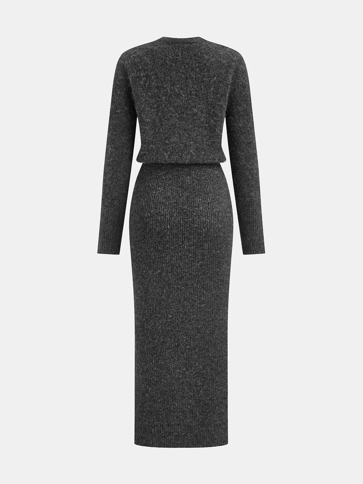 Wool-Blend Fuzzy Midi Dress for Women Casual Fall
