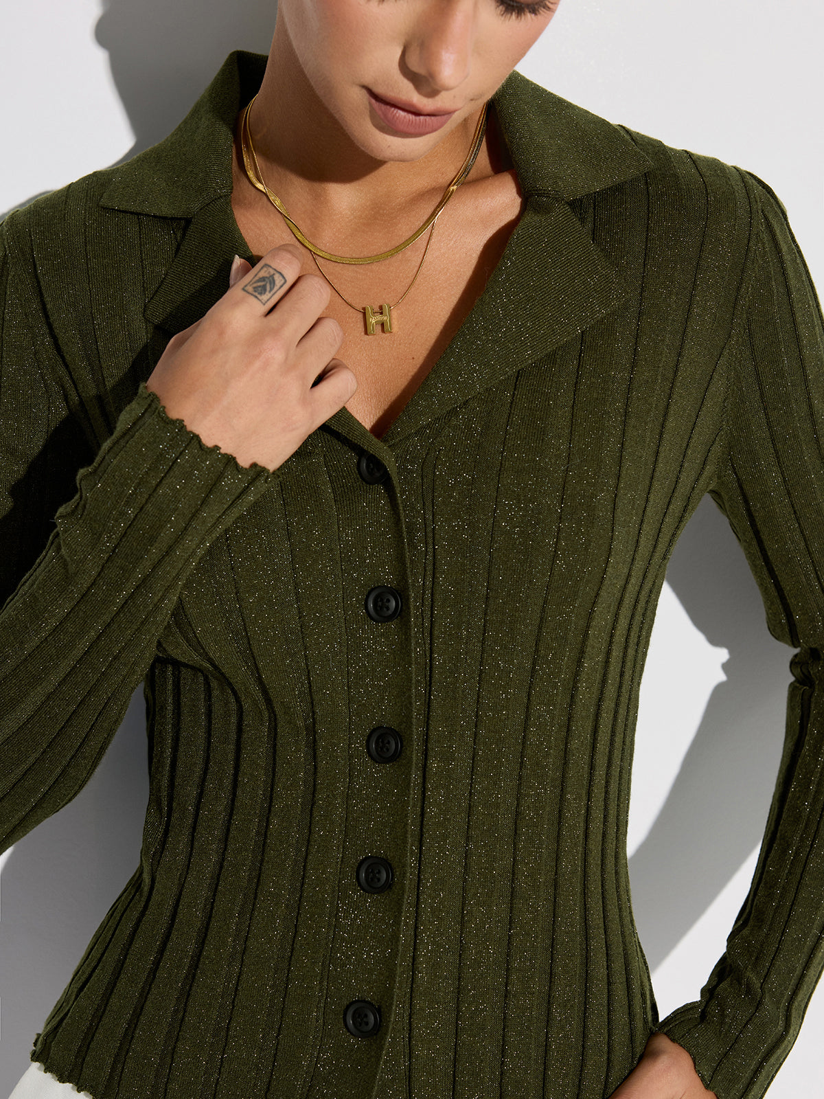Collared Textured Button Wool Blend Sweater for Winter Comfort