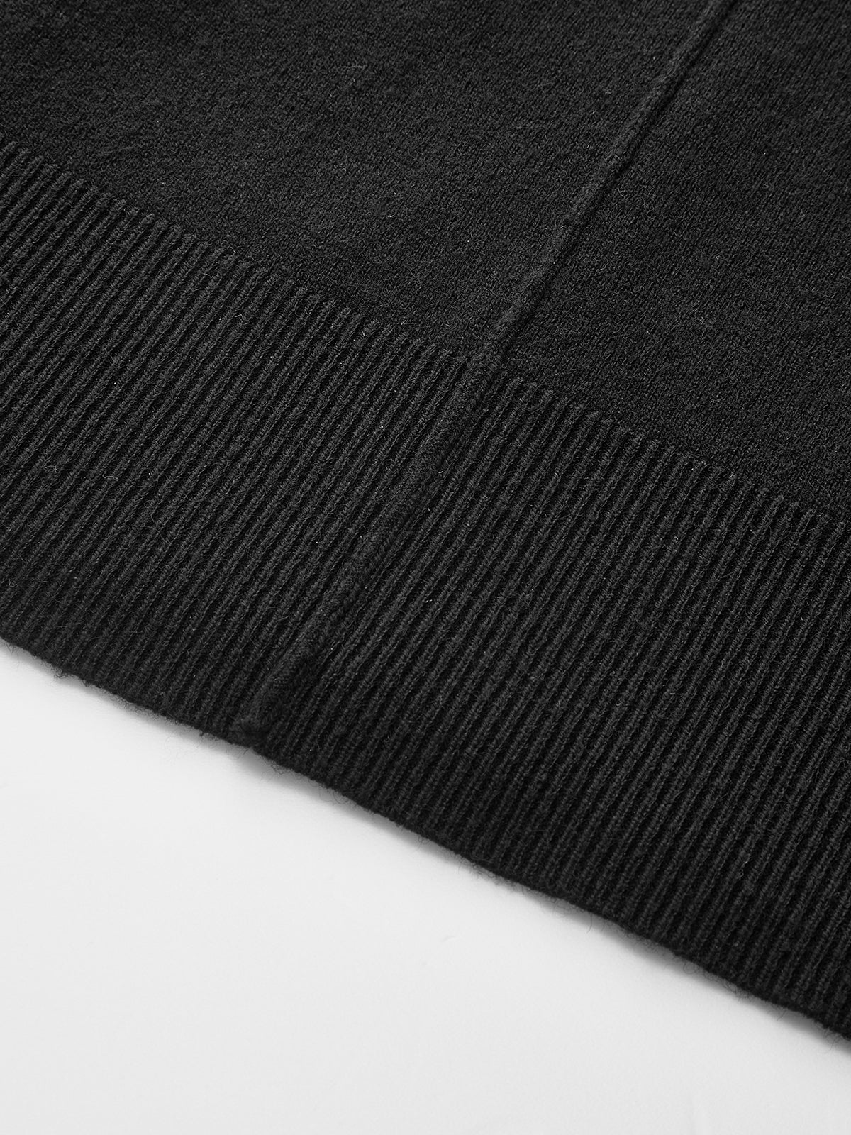 Contrast Pleated Cuff Mock Neck Sweater - Women's Elegant Fall Fashion