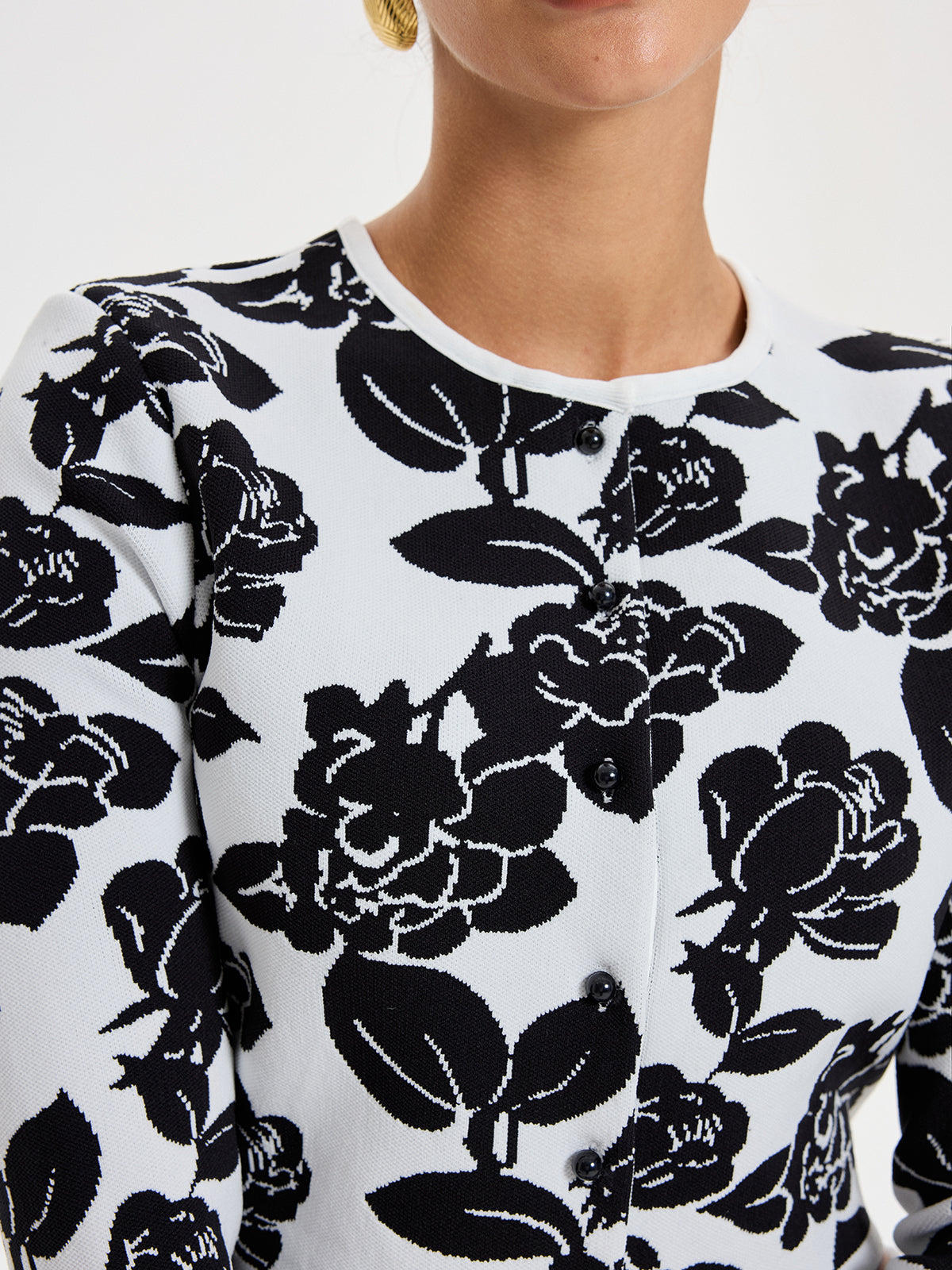 Floral Pattern Crop Cardigan for Women Casual Wear