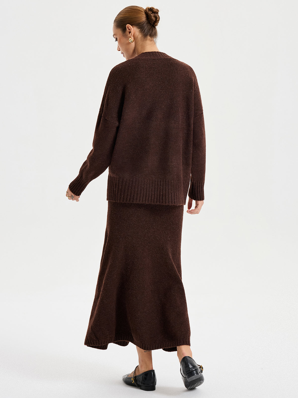 V-neck Knitted Sweater Co-ords Stylish Modern Fit Customizable