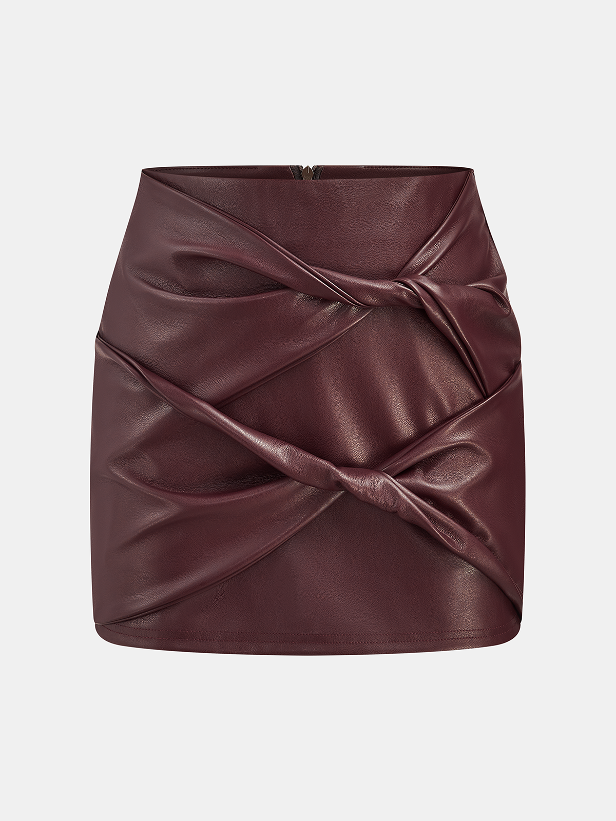 Twisted Lies Faux Leather Mini Skirt High Waist Fashion Trend