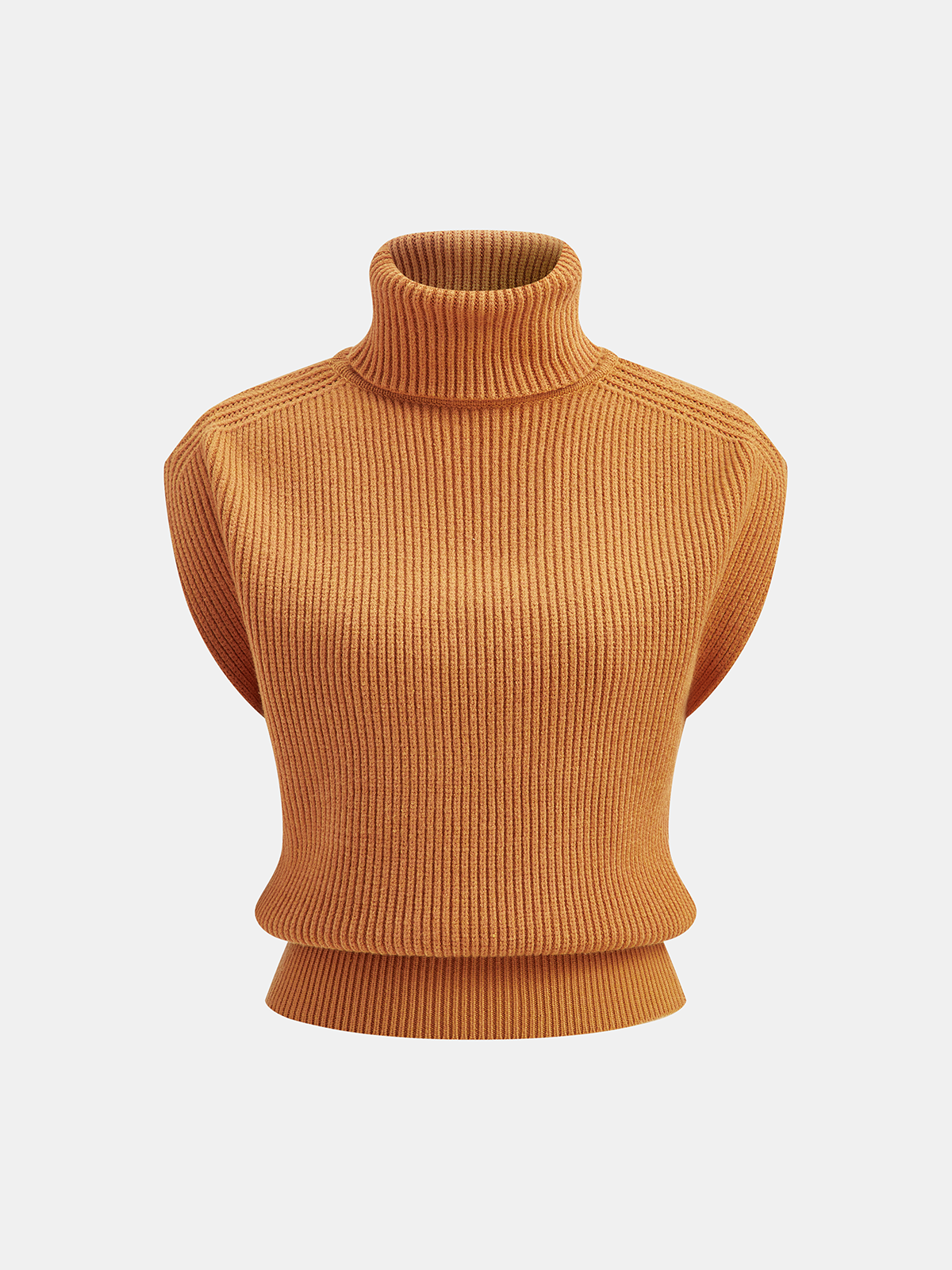 Turtleneck Sleeveless Sweater Vest for Layering Casual Fashion