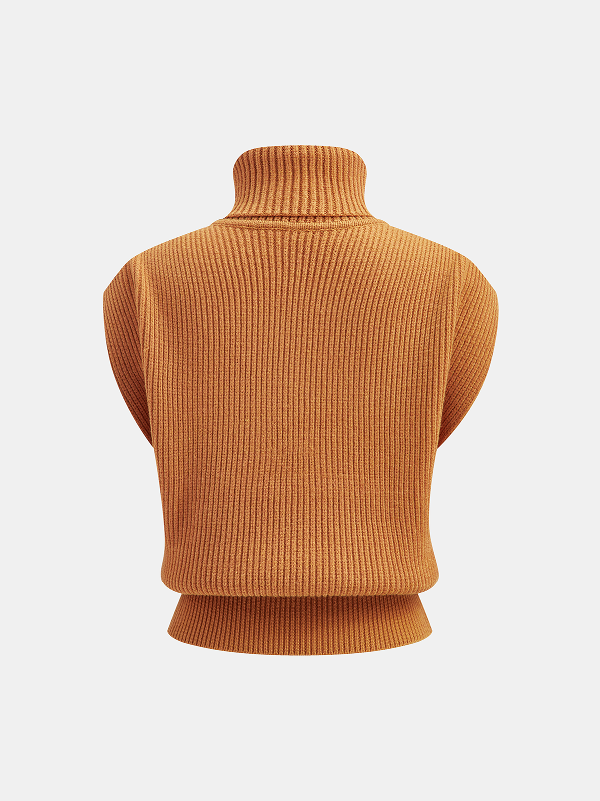 Turtleneck Sleeveless Sweater Vest for Layering Casual Fashion