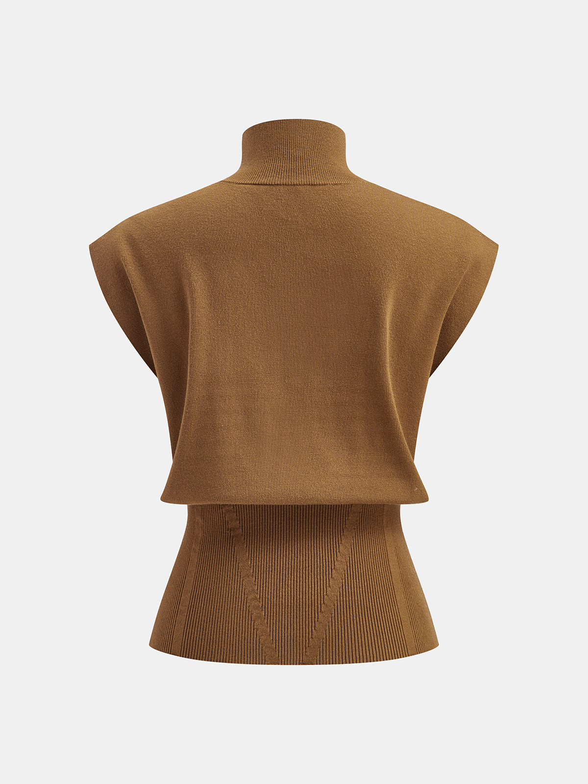 Knitted Cinched Top with Emphasised Shoulders and Flattering Fit Design