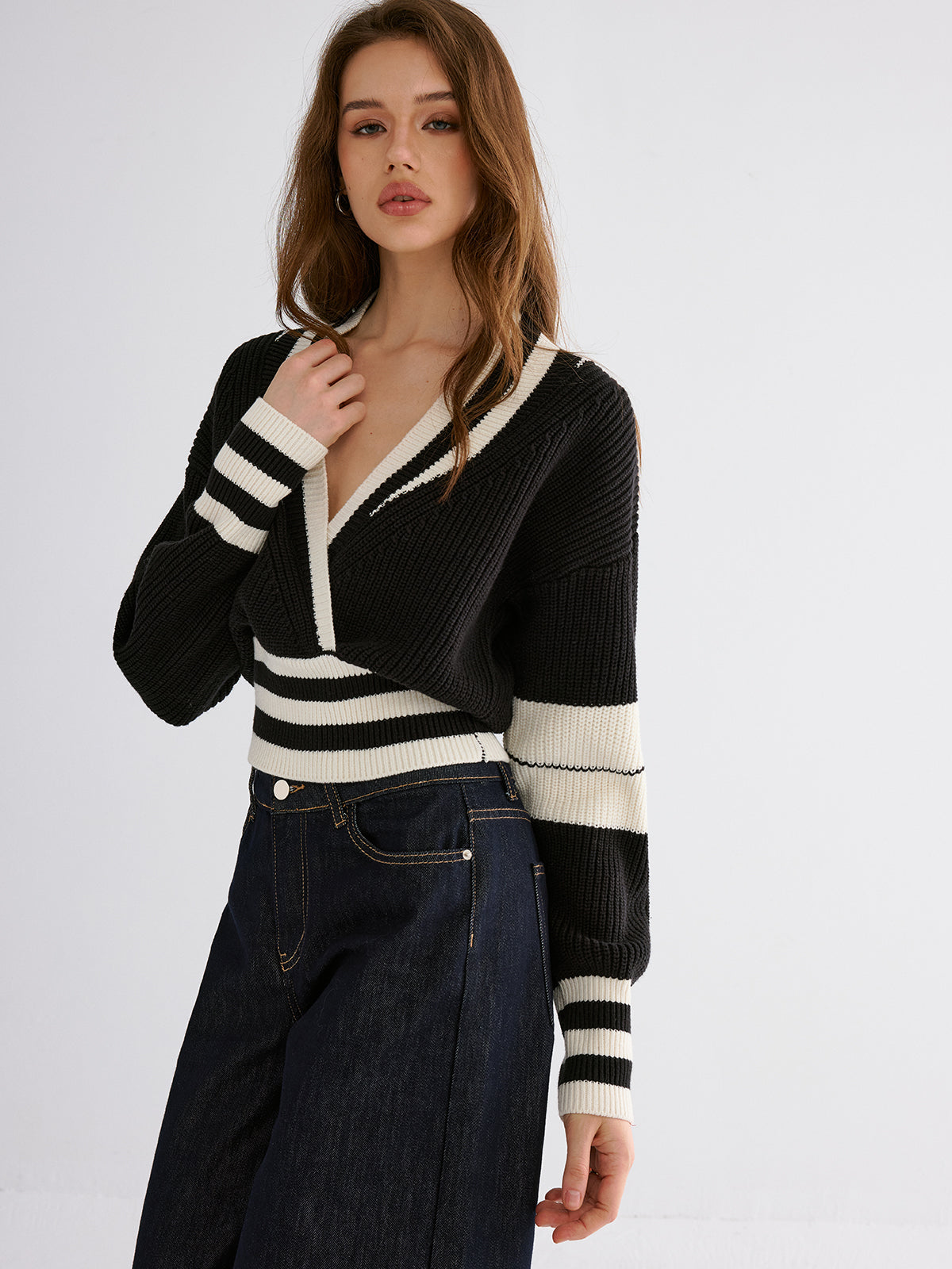 Striped Casual Knitted Sweater for Winter Comfort and Style
