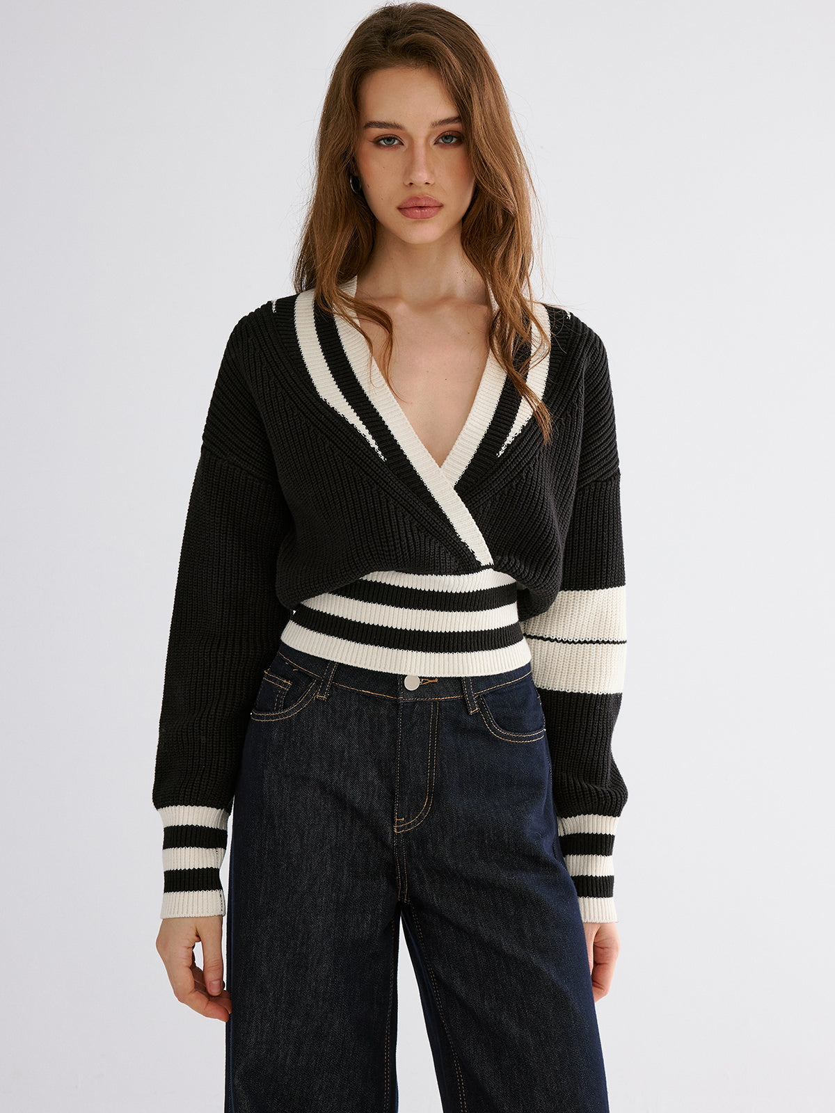 Striped Casual Knitted Sweater for Winter Comfort and Style