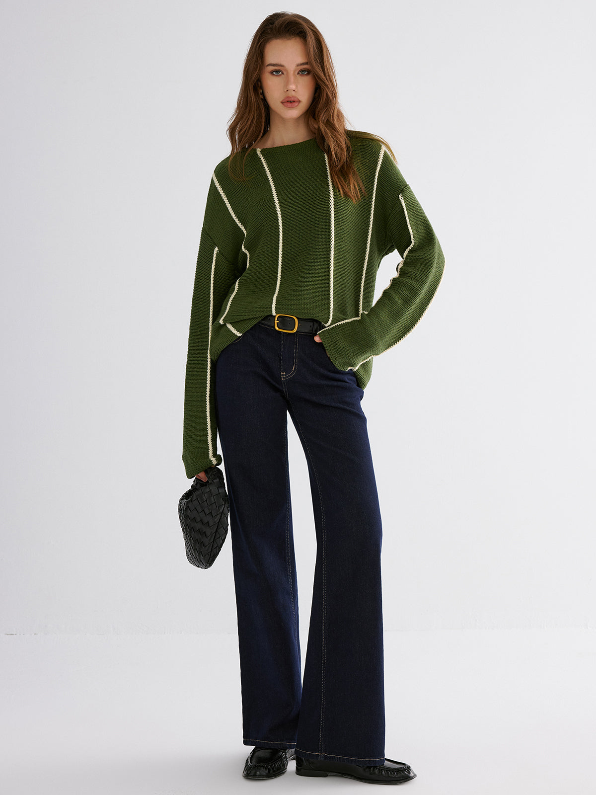 Contrast Striped Sweater for Casual Wear