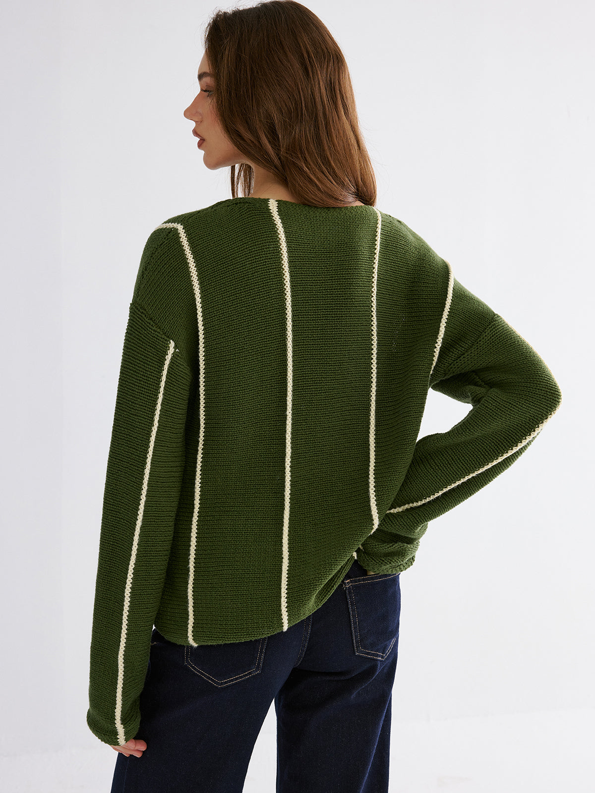Contrast Striped Sweater for Casual Wear