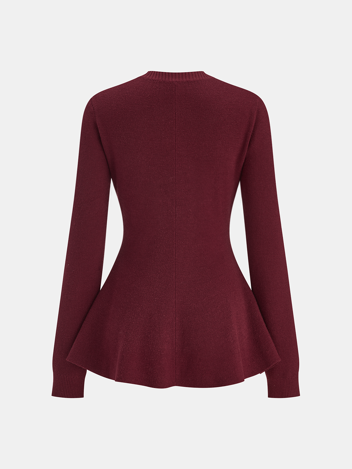 Bow Buckle Peplum Knit Cardigan Lightweight Layering Fashion Sweater
