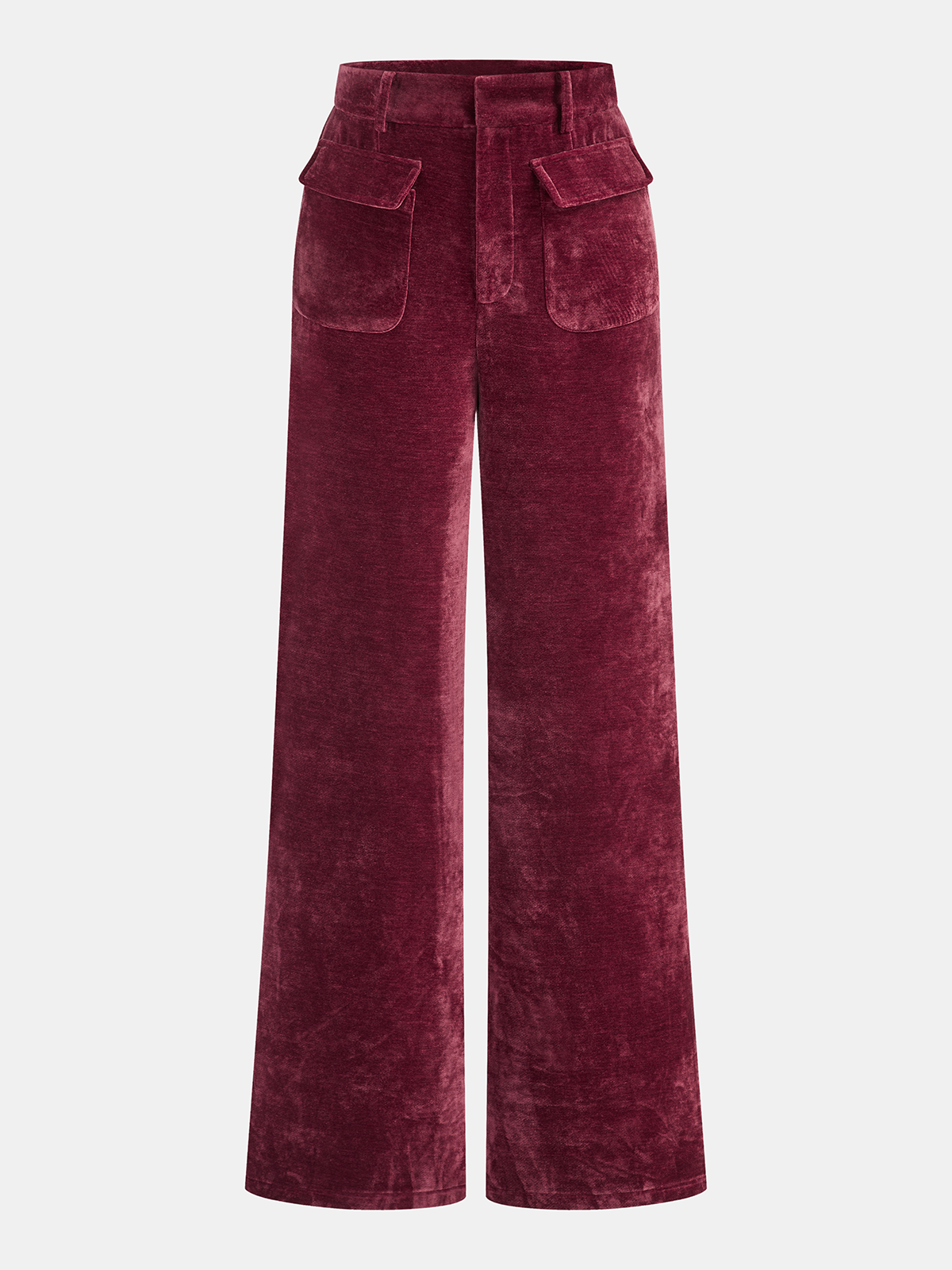 Velvet Pocket Straight-Leg Pants Comfortable Casual Fit