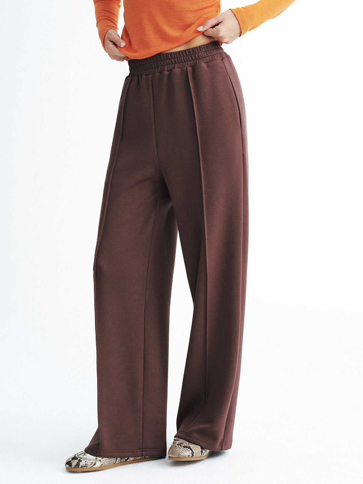 Elastic Waistband Mid-Waist Sweatpants for Casual Workouts & Lounging