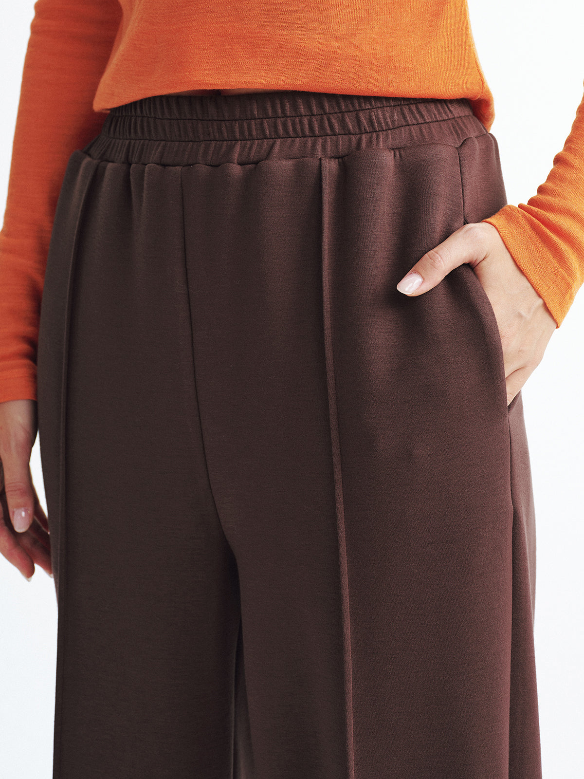 Elastic Waistband Mid-Waist Sweatpants for Casual Workouts & Lounging