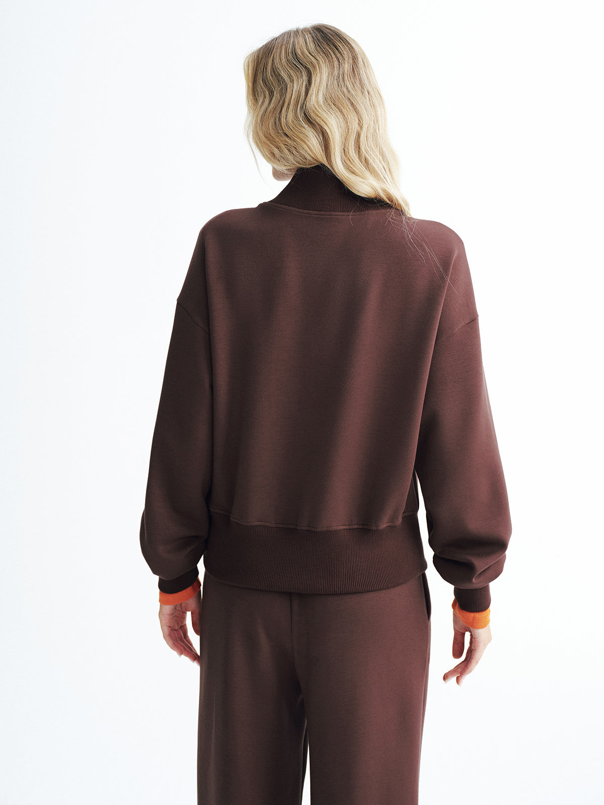 V-Neck Half-Zip Sweatshirt Comfortable Casual Pullover Top