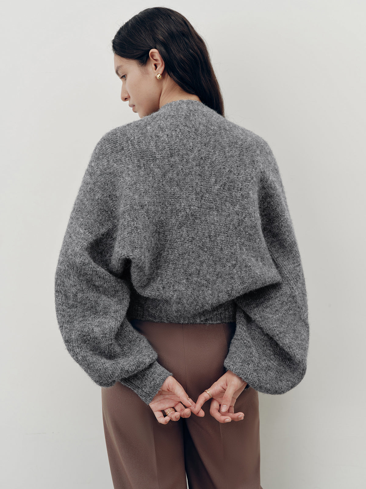 Wool-Blend Mock Neck Two-Piece Sweater Set for Layered Fashion