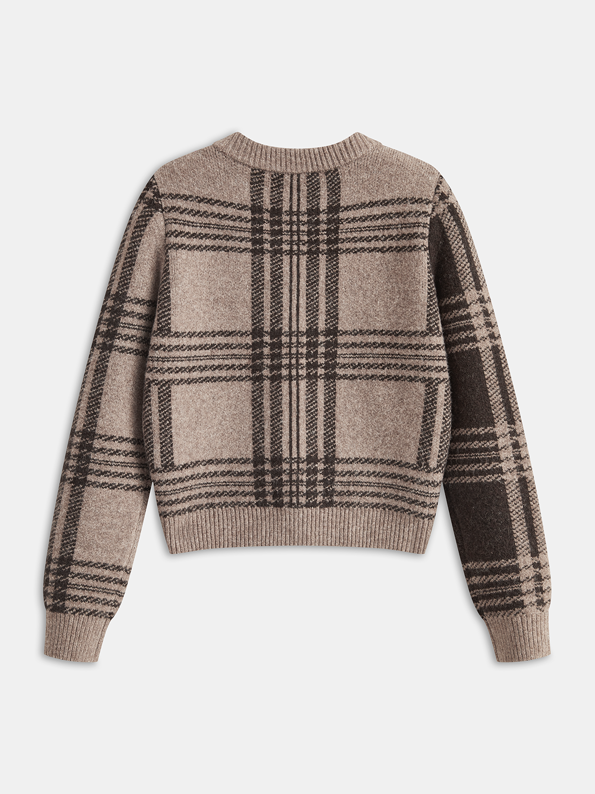 Plaid Wool-Blend Button Cardigan Cozy Winter Essentials