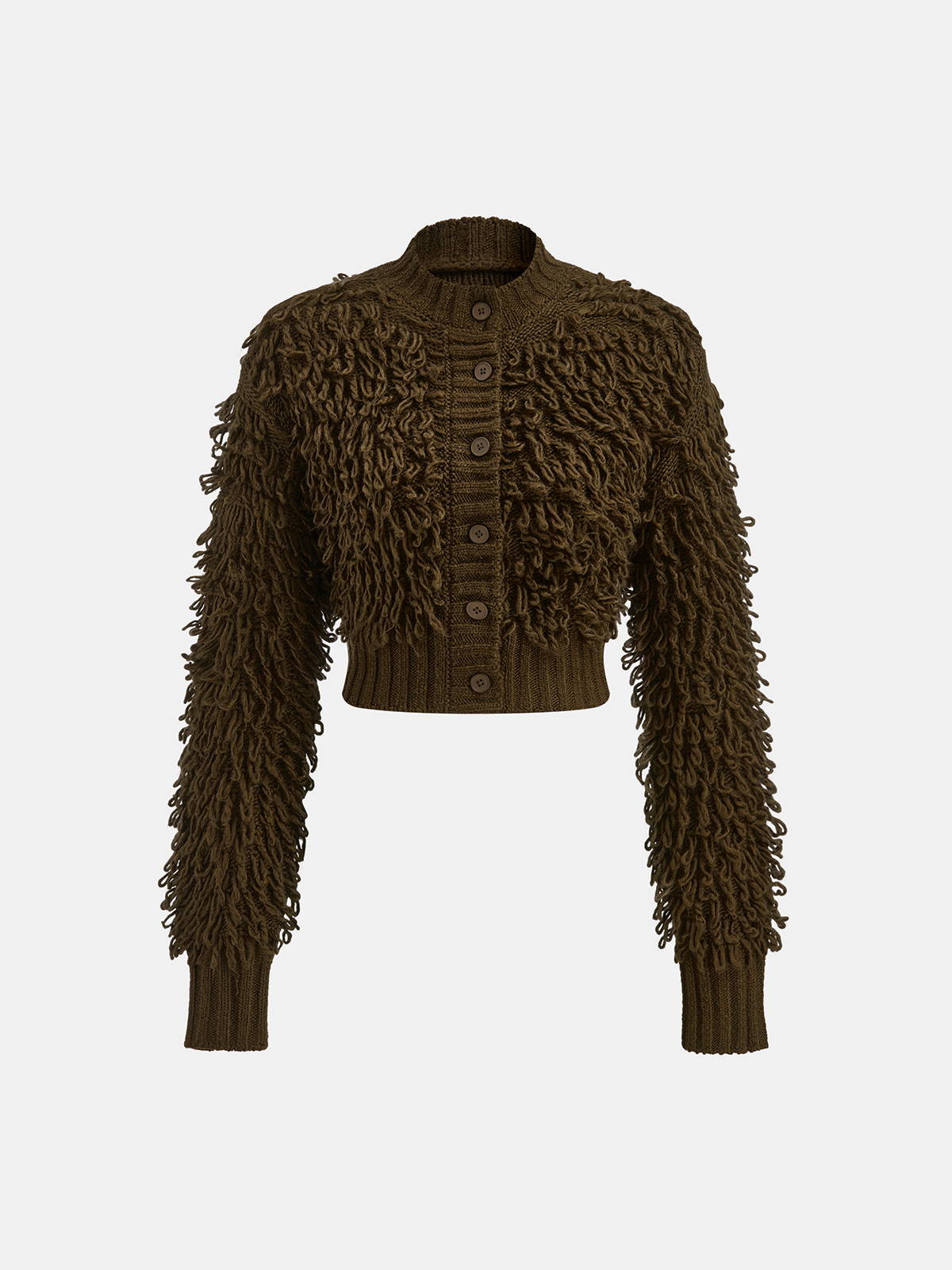 Textured Fringe Buttoned Knit Top for Women Casual Wear