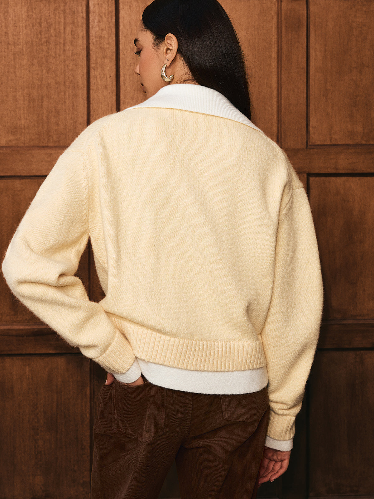 2 in 1 Polo Collar Layered Sweater for Men Casual Style