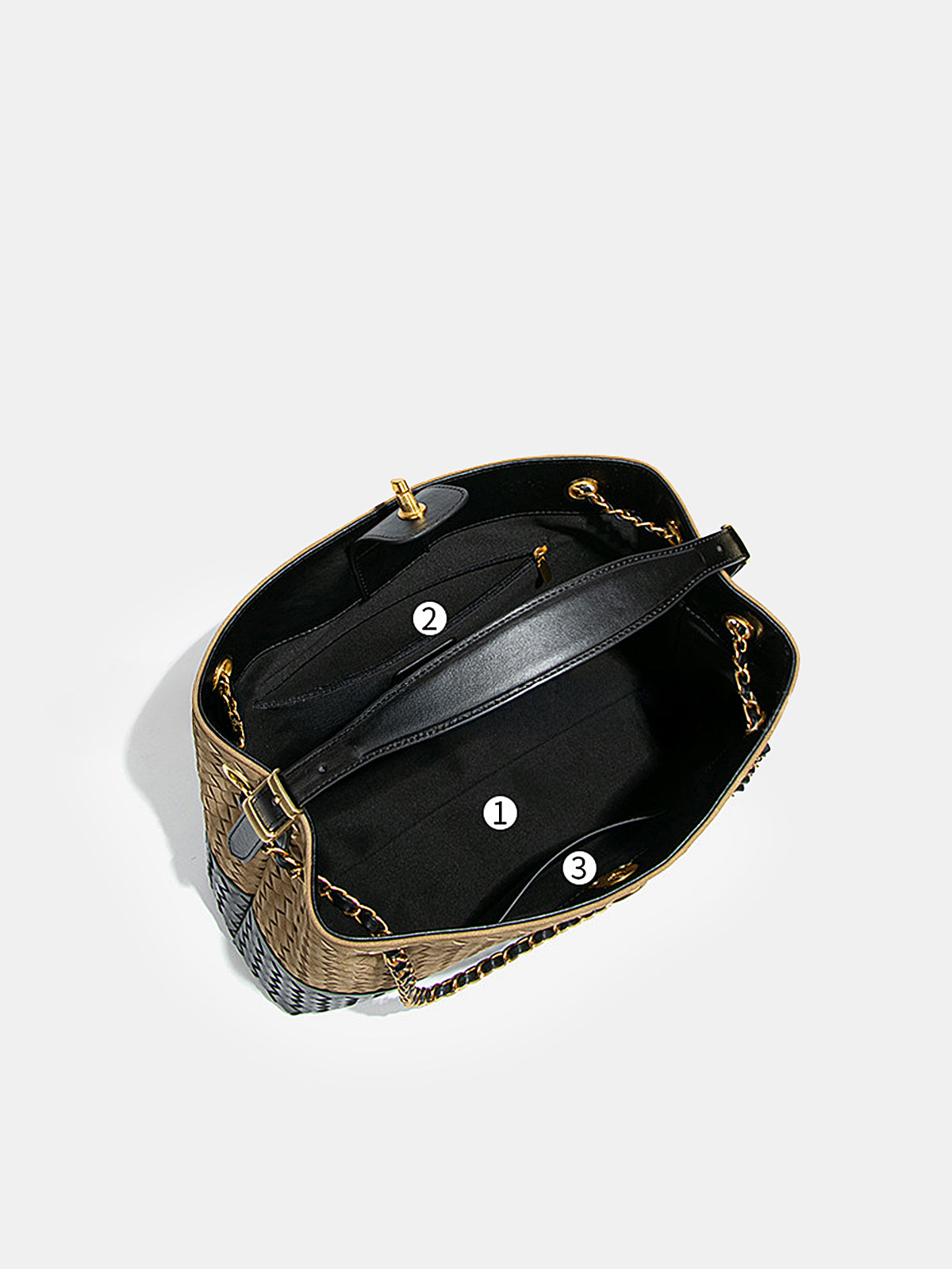 Two-Tone Woven Hobo Bag with Adjustable Strap Essential