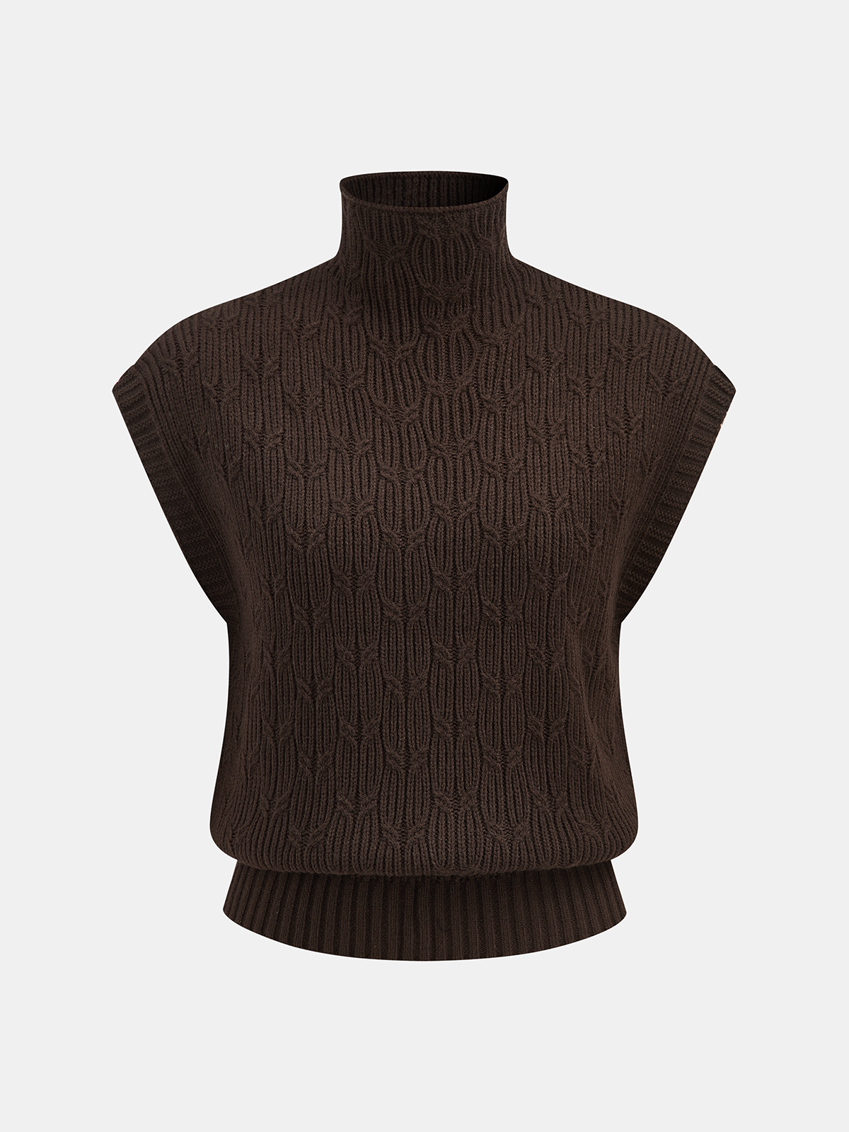 Turtleneck Cable Knit Sleeveless Vest Sweater for Layering Fall Fashion
