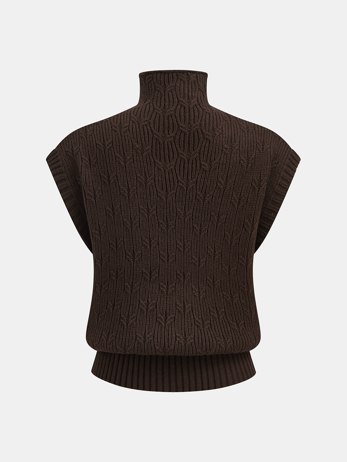 Turtleneck Cable Knit Sleeveless Vest Sweater for Layering Fall Fashion