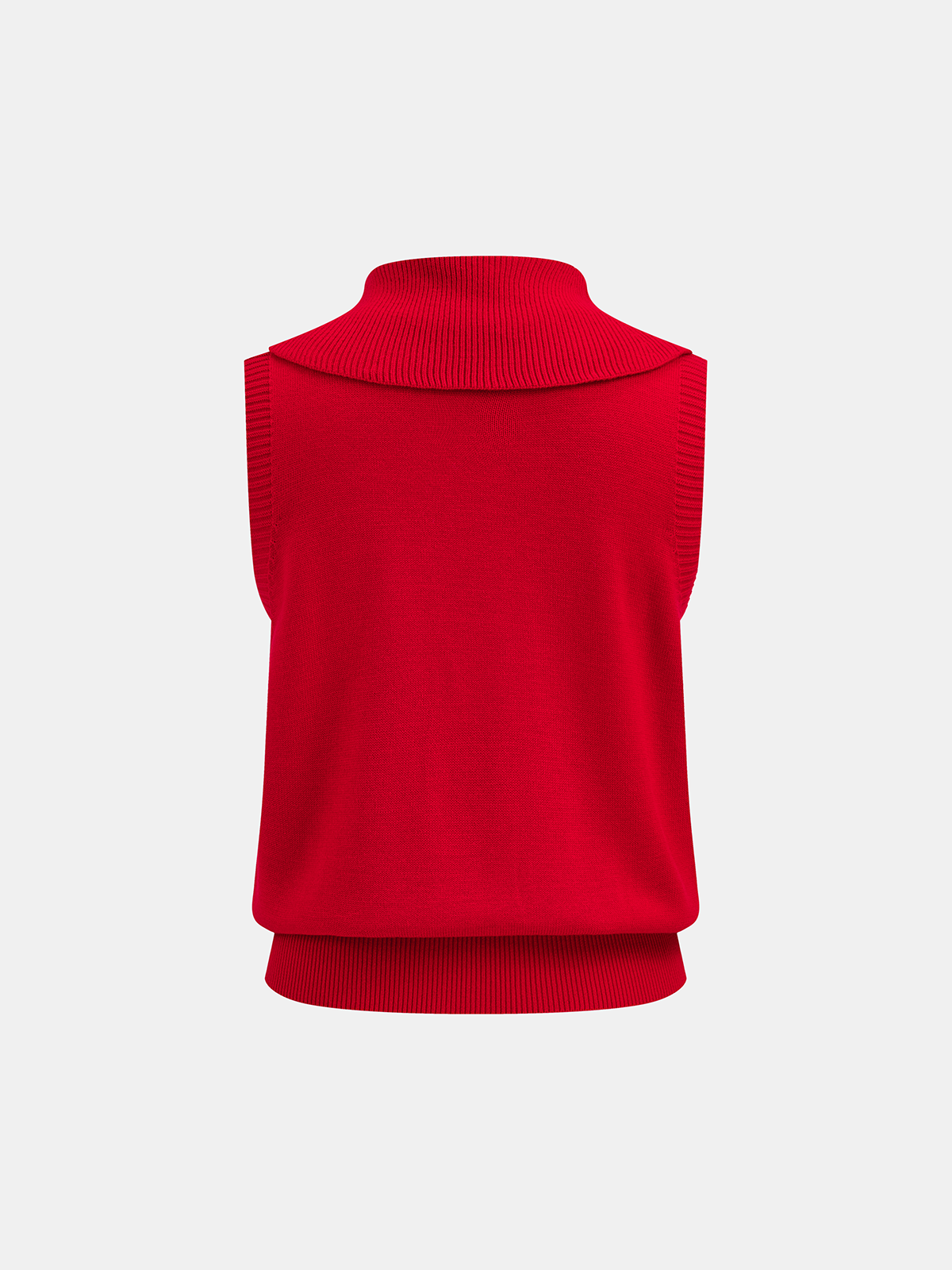Turtleneck Sleeveless Knit Vest for Women Casual Layering