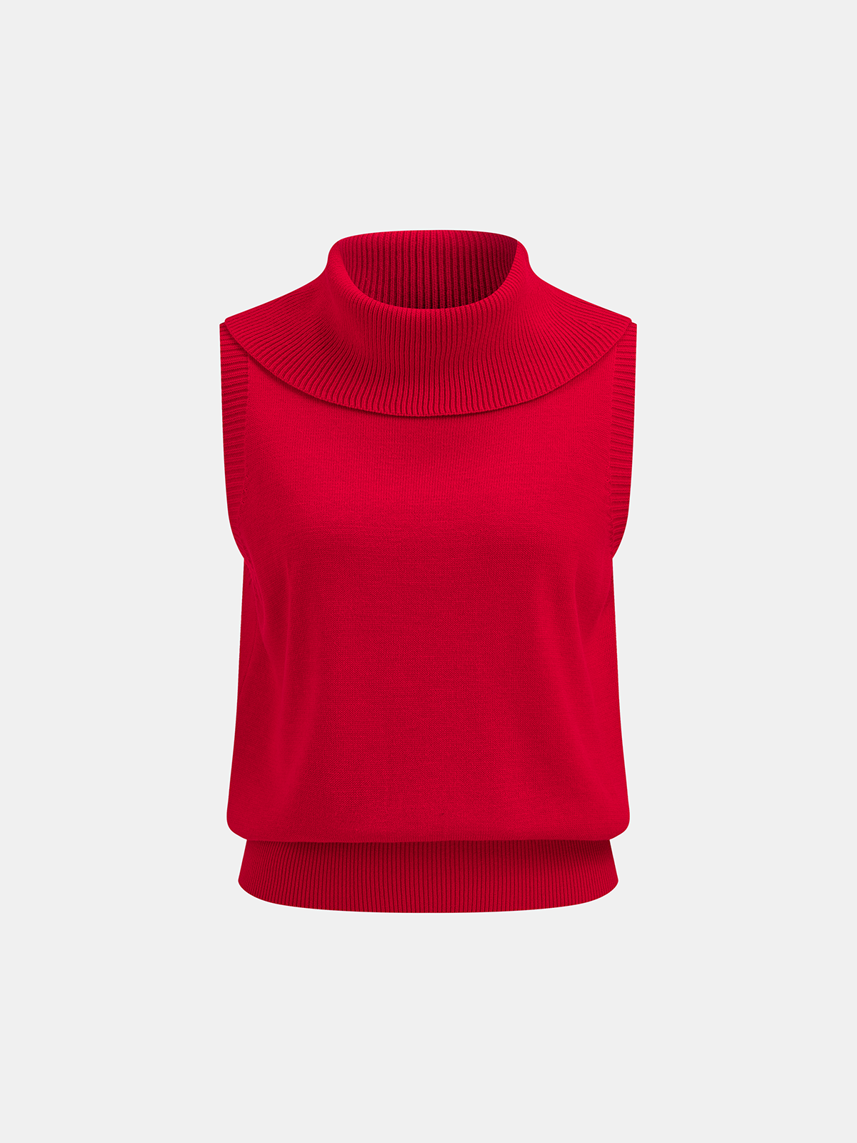 Turtleneck Sleeveless Knit Vest for Women Casual Layering