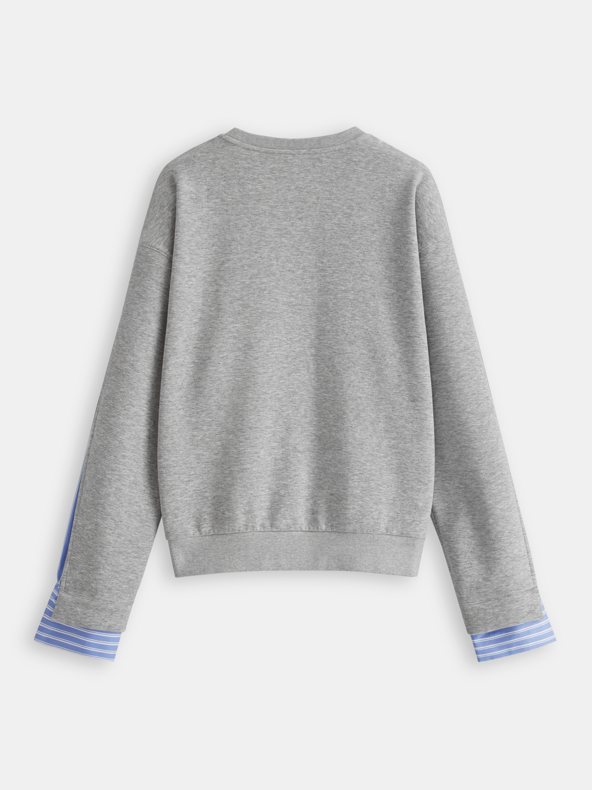 Striped Shirt Panel Crew Neck Sweatshirt Comfortable Casual Top