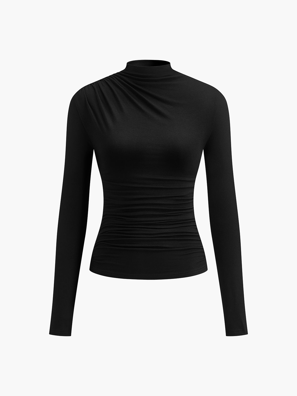 Ruching Long Sleeve Shirt Women's Fashion Top