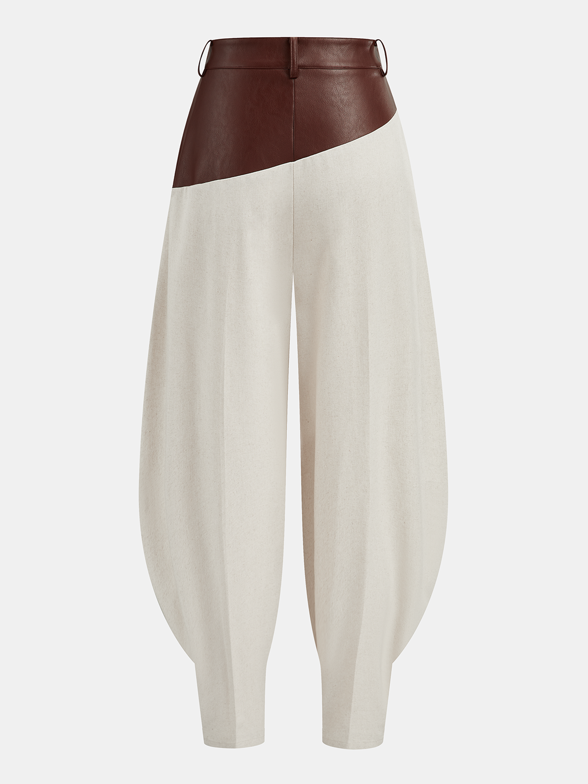 Faux Leather Paneled Balloon Pants High Waist Fashion Apparel