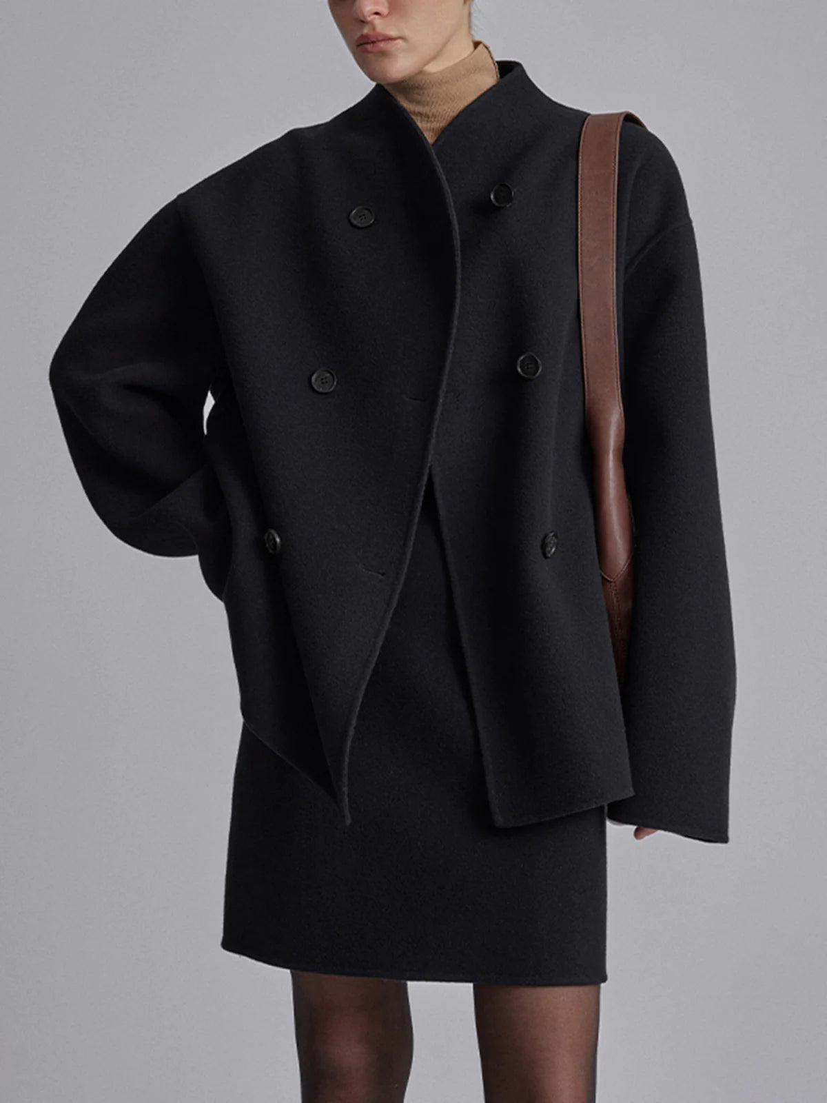Oversized Button-Down Jacket for Men with Pockets