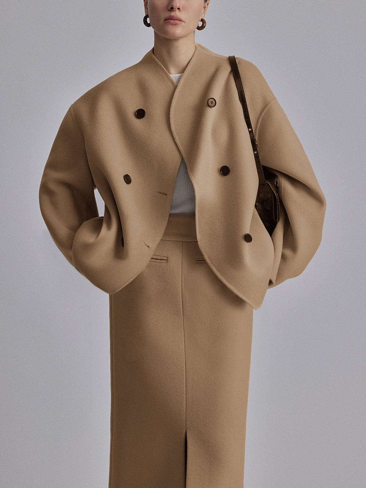 Oversized Button-Down Jacket for Men with Pockets