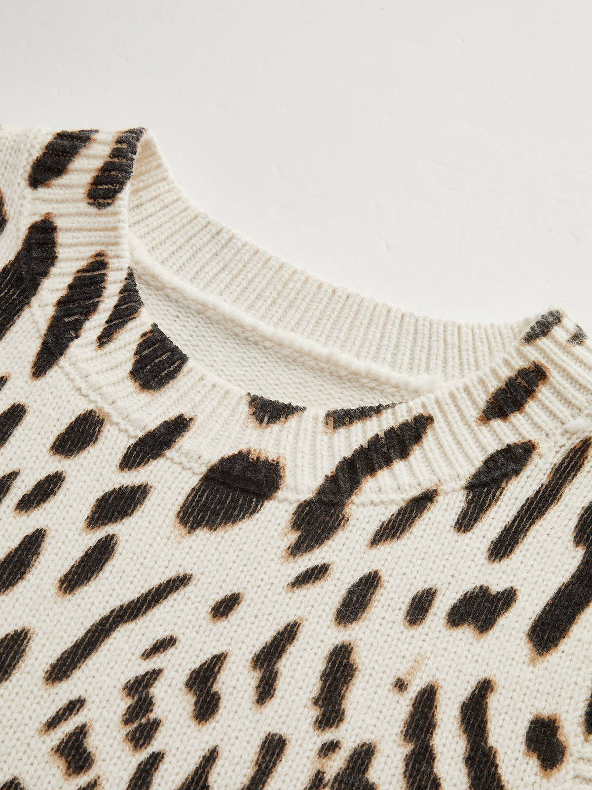 Wool-Blend Leopard Print Knit Vest for Women Fall Fashion