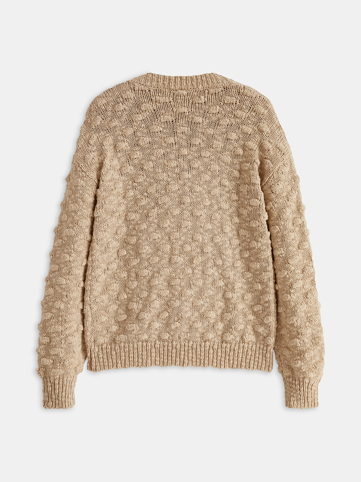 Bow Detail Textured Knit Cardigan with Decorative Buttons