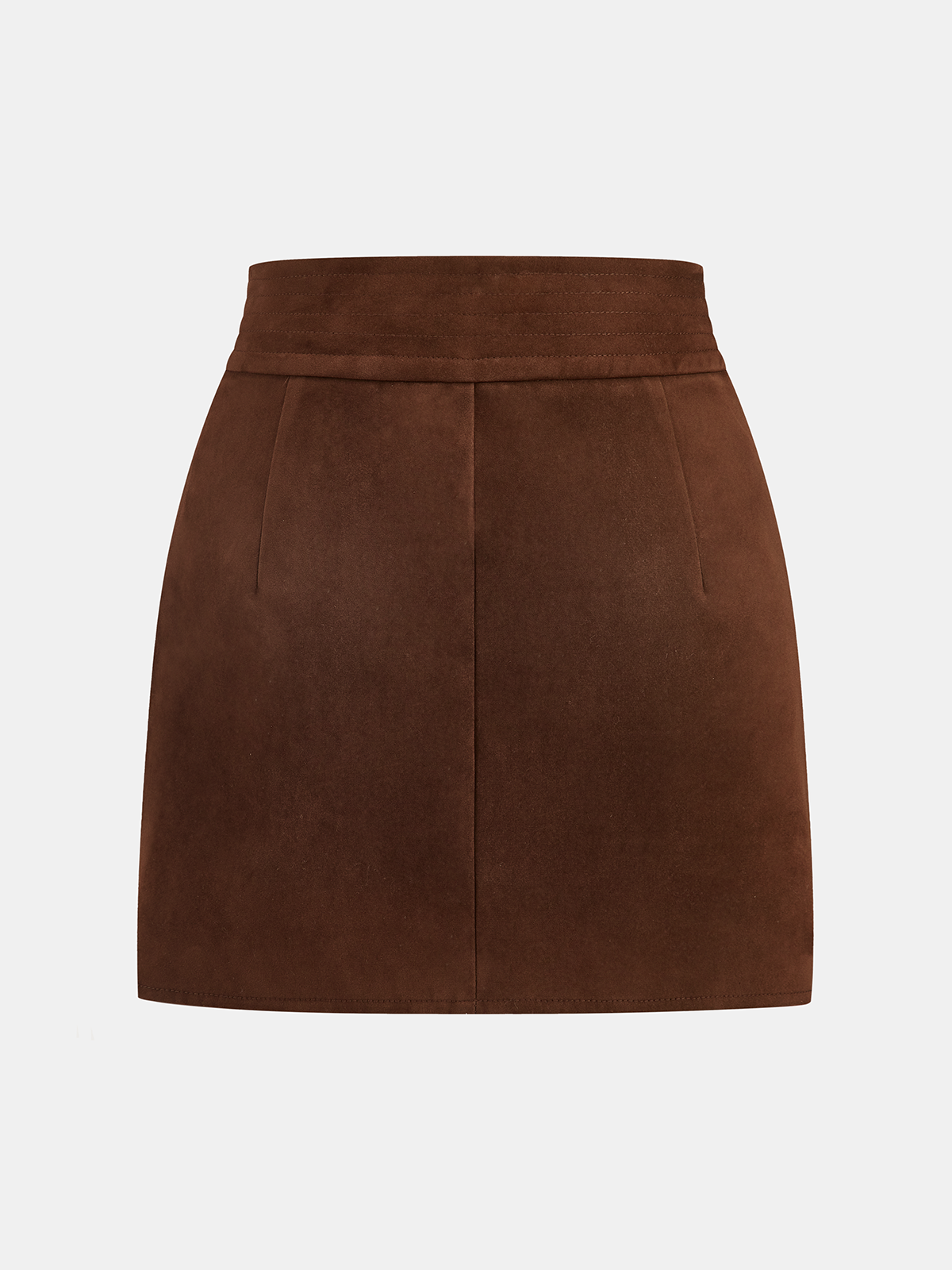 Asymmetric Pleated Suede Effect Mini Skirt Trendy Women's Fashion Casual