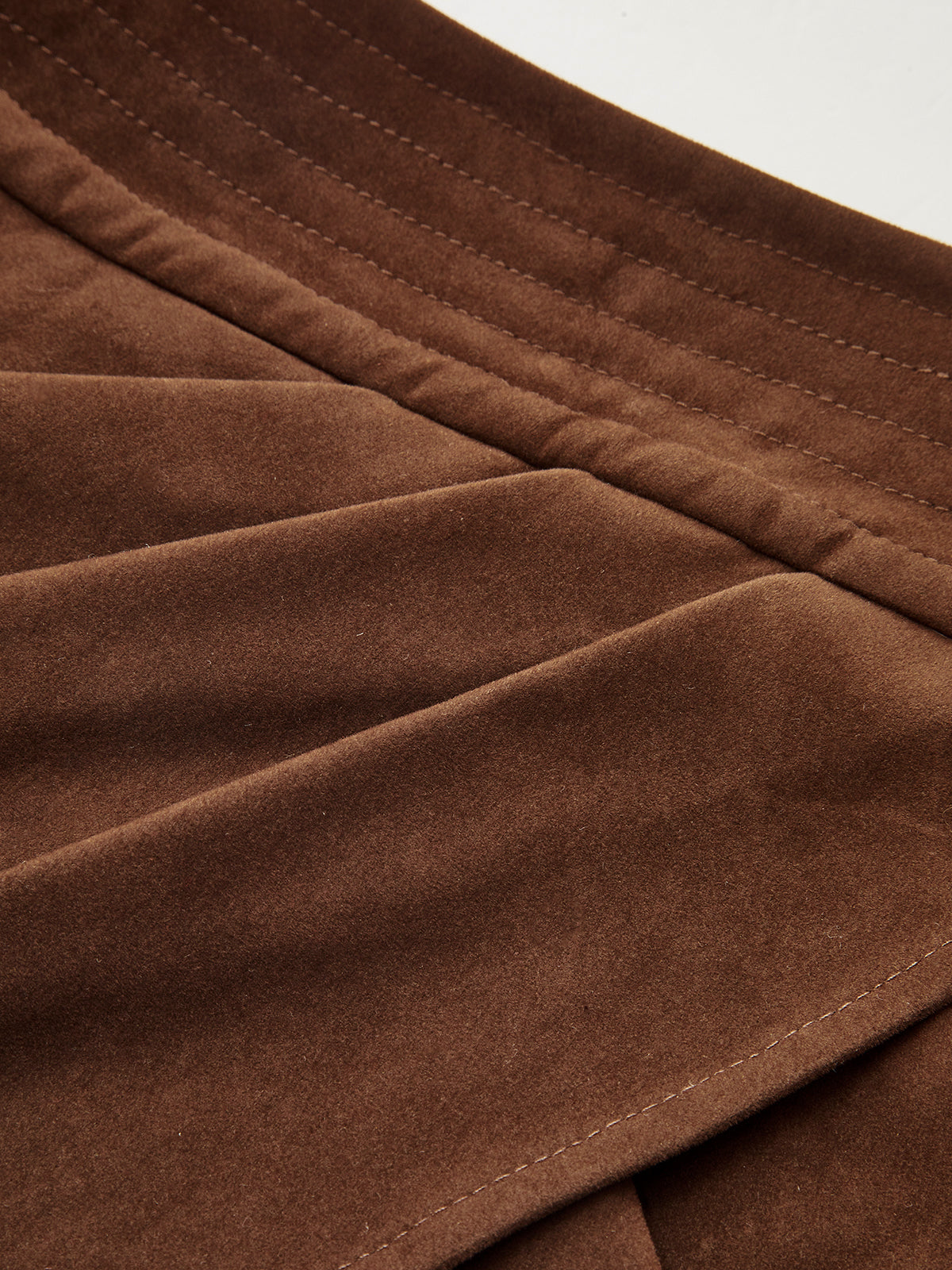 Asymmetric Pleated Suede Effect Mini Skirt Trendy Women's Fashion Casual