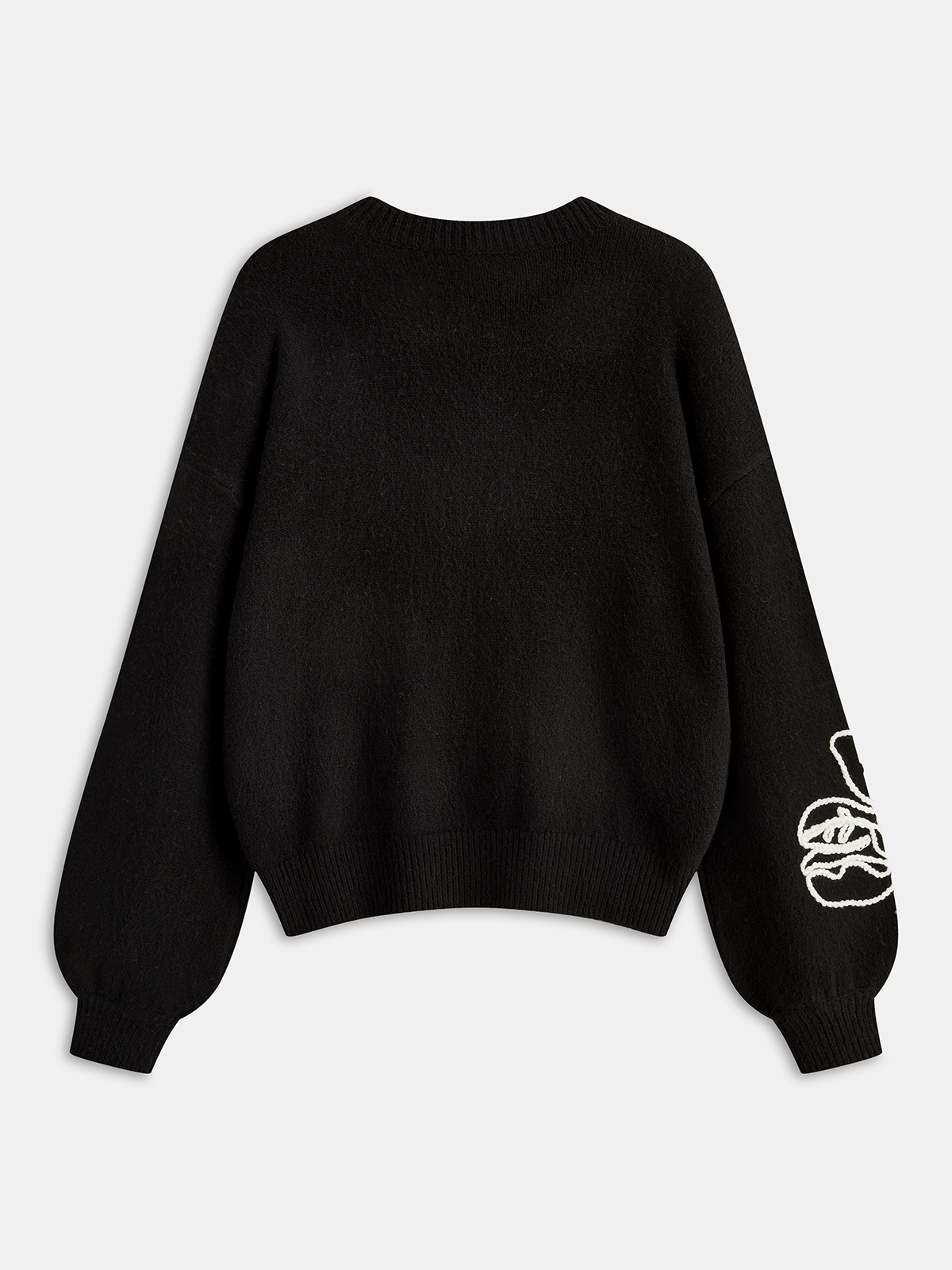 Floral Embroidery Wool-Blend Sweater for All Seasons Comfort