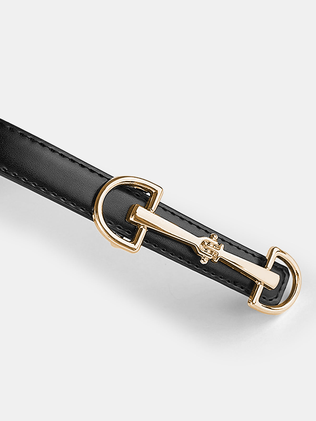 Horsebit Buckle Leather Thin Belt, Adjustable Classic Fashion Accessory