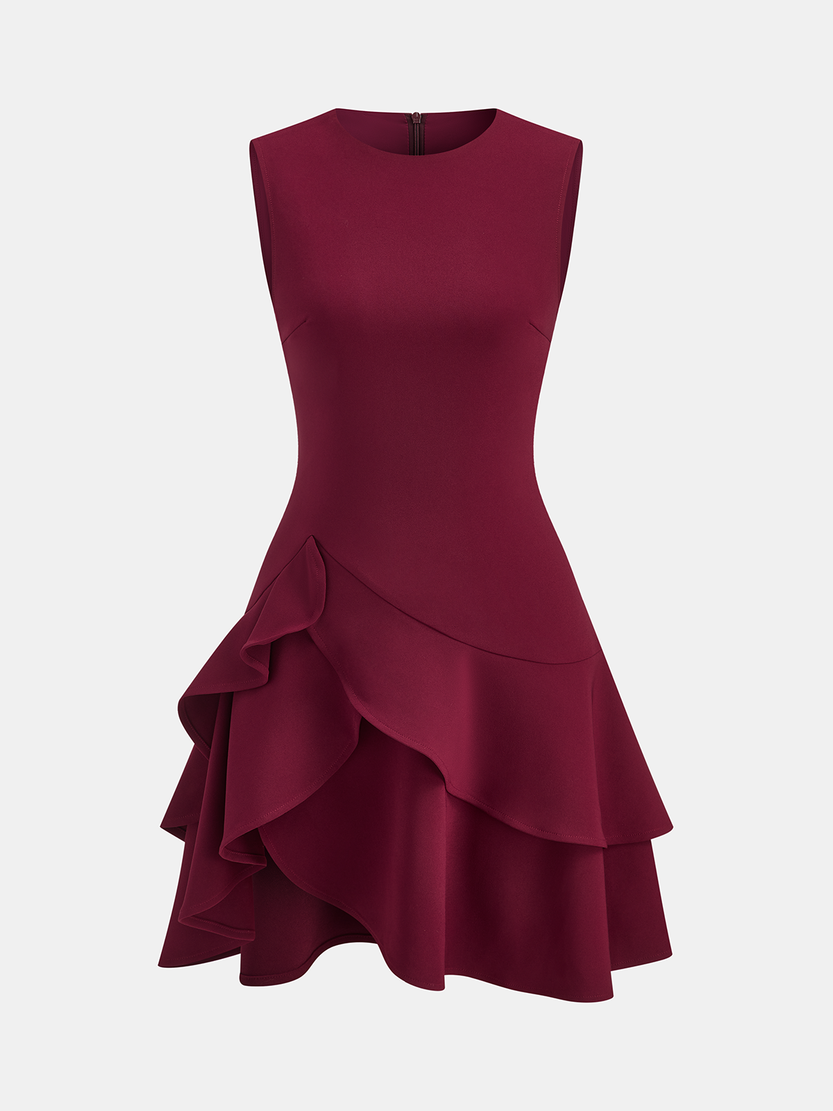 Asymmetric Ruffle Hem Sleeveless Mini Dress for Women Summer Casual