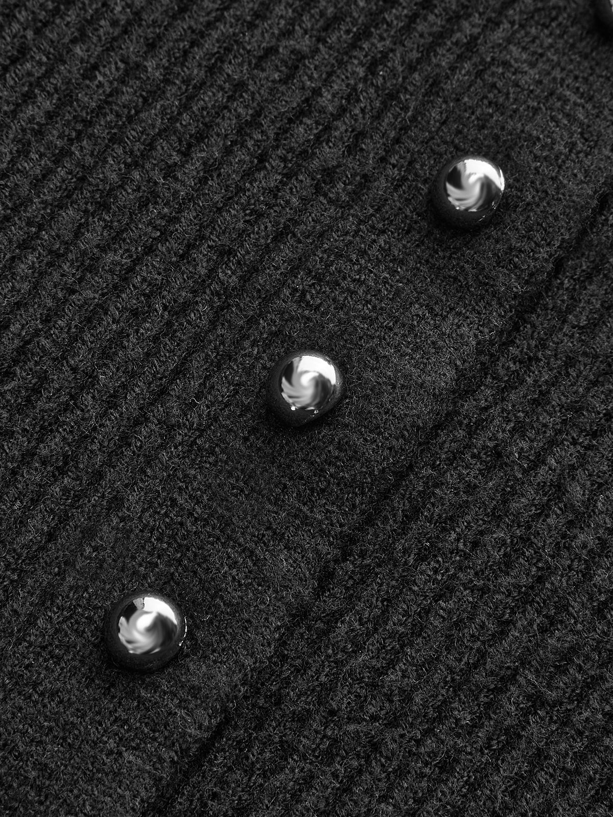 Puff Sleeve Rib-Knit Cardigan Stylish Comfortable Women's Top