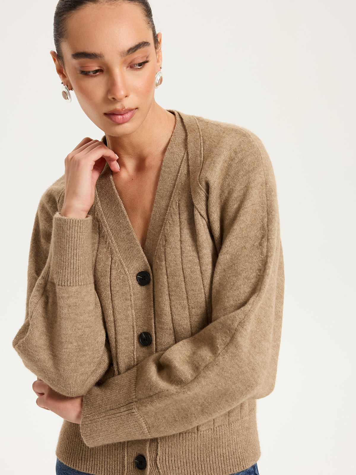 V-Neck Vest and Cardigan Knitted Two-Piece Set, Cozy Women's Winter Apparel