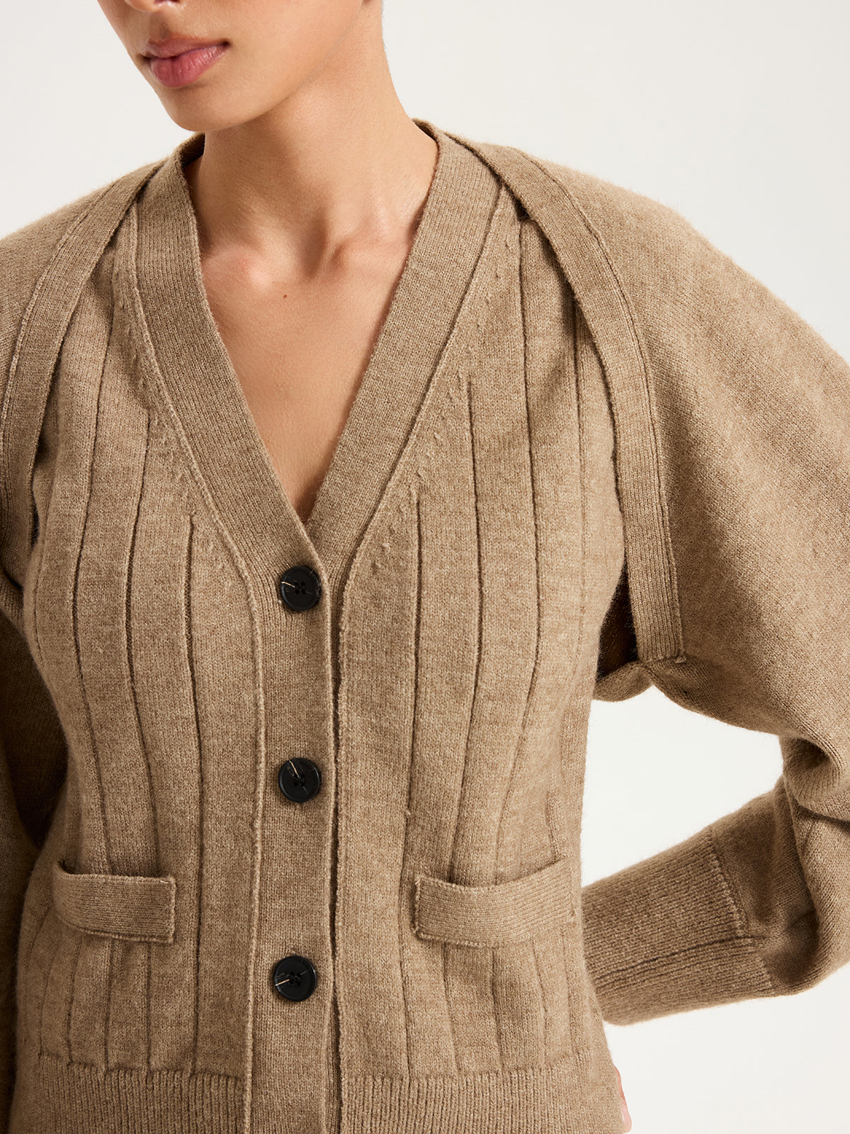V-Neck Vest and Cardigan Knitted Two-Piece Set, Cozy Women's Winter Apparel