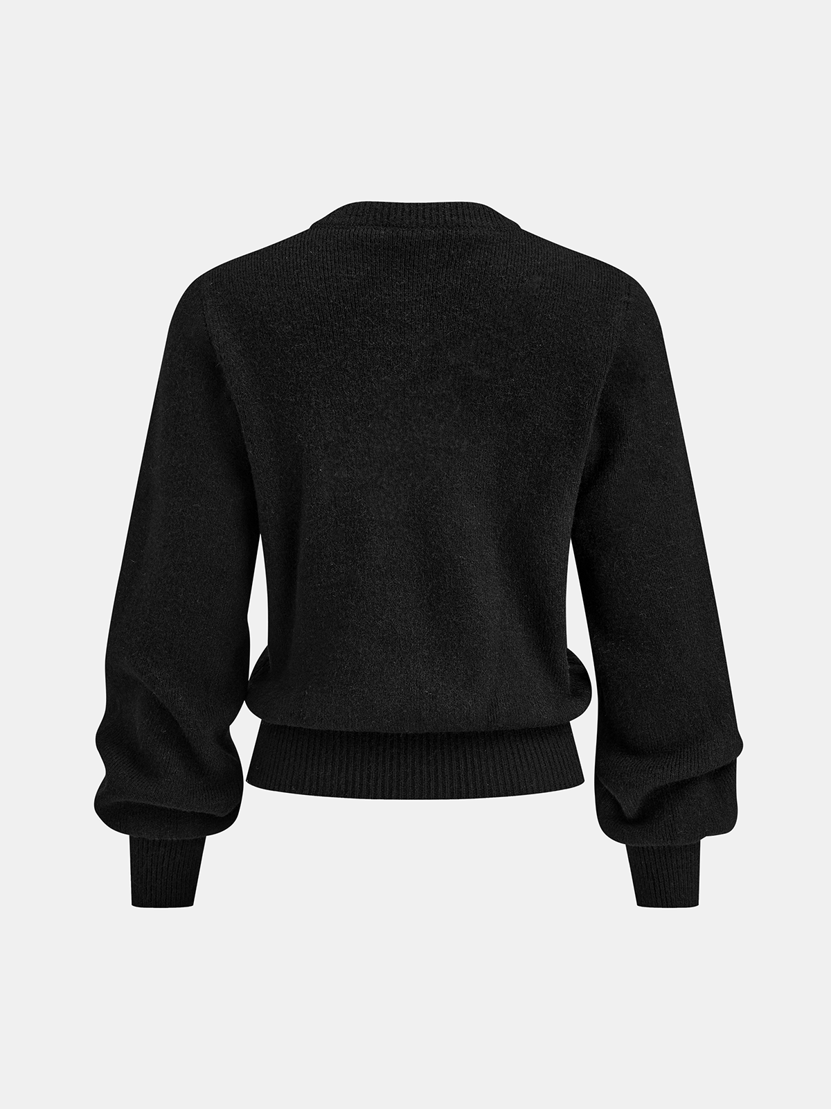 Bow Detail Metal Button Knit Cardigan with Front Pockets and Ribbed Trim