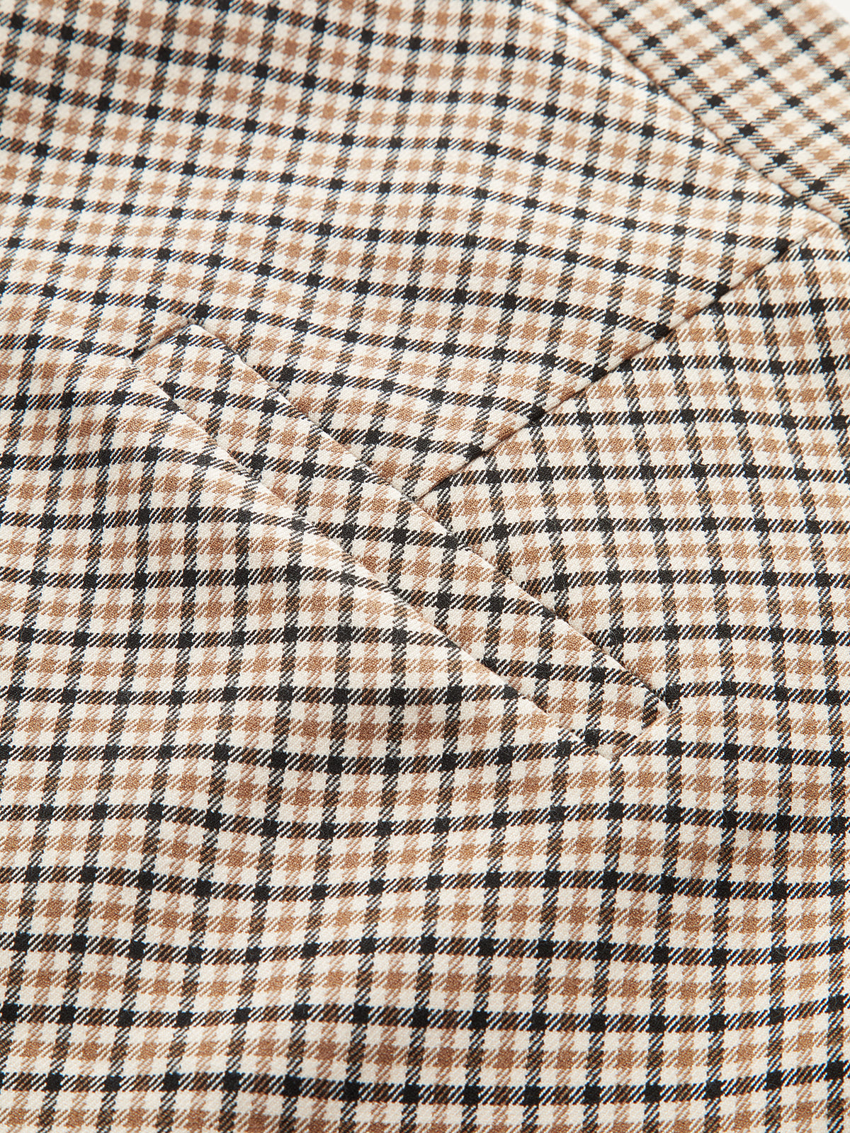 Checked Mini Skirt with High Waistband Design